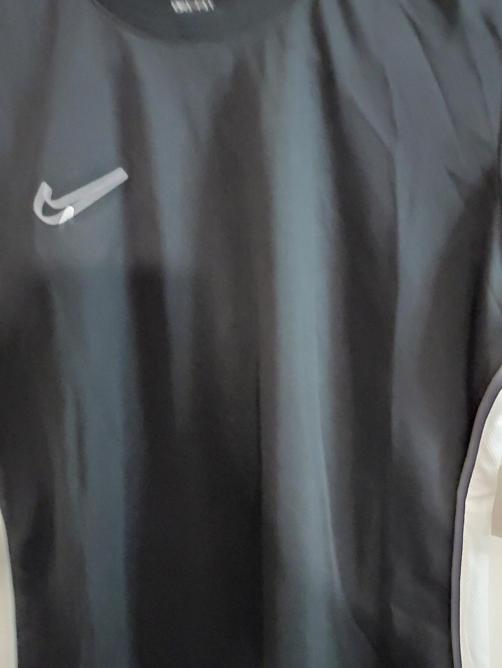 Nike Black and White Performance Tee with Swoosh Tag - Picture 2 of 8